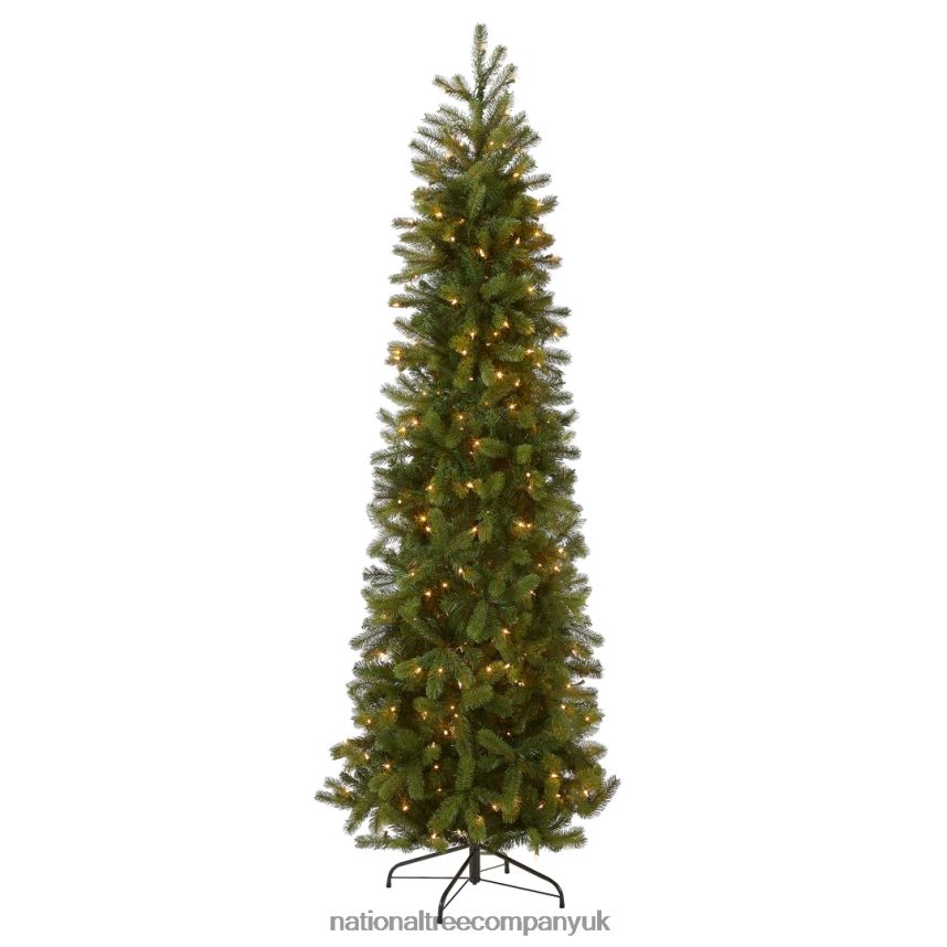 Trees | National Tree Company Pre-Lit \Feel Real\ Artificial Slim Downswept Christmas Tree Green Douglas Fir White Lights Includes Stand 65 feet F2L4F66